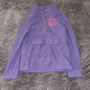 UNDER ARMOUR Youth Large Sweater never worn button up with Velcro front pouch.